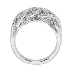 Simply Vera Vera Wang Sterling Silver 3/8-ct. T.W. Diamond Crisscross Wedding Ring -Simply Vera Vera Wang Shop 1426629 ALT2