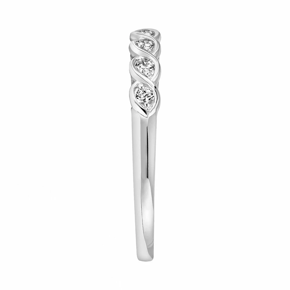 Simply Vera Vera Wang 14k Gold 1/7 ct. T.W. Diamond Twist Wedding Ring 7 Simply Vera Vera Wang 14k Gold 1/7 ct. T.W. Diamond Twist Wedding Ring - Image 5