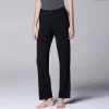 Women's Simply Vera Vera Wang Basic Solid Luxury Pajama Pants -Simply Vera Vera Wang Shop 1904407 Black
