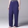 Plus Size Simply Vera Vera Wang Pajamas: Basic Luxury Pajama Pants -Simply Vera Vera Wang Shop 1904425 Navy