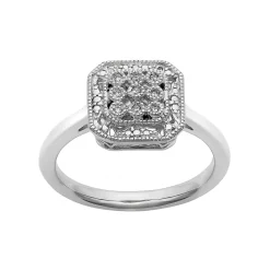 Simply Vera Vera Wang Diamond Accent Sterling Silver Octagonal Halo Ring