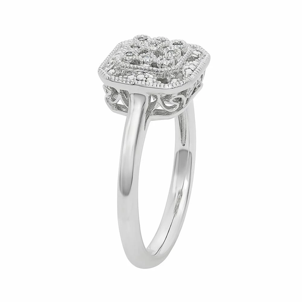 Simply Vera Vera Wang Diamond Accent Sterling Silver Octagonal Halo Ring 4 Simply Vera Vera Wang Diamond Accent Sterling Silver Octagonal Halo Ring - Image 2