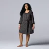 Plus Size Simply Vera Vera Wang Basic Luxury Wrap Robe -Simply Vera Vera Wang Shop 2354055 Charcoal Heather
