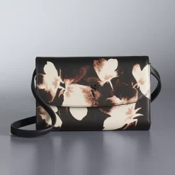 Simply Vera Vera Wang Signature Envelope Crossbody Bag -Simply Vera Vera Wang Shop 2602764 Black Tan Floral Print