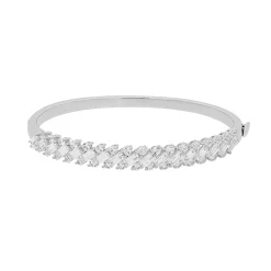 Simply Vera Vera Wang Sterling Silver Lab-Created White Sapphire Bangle Bracelet