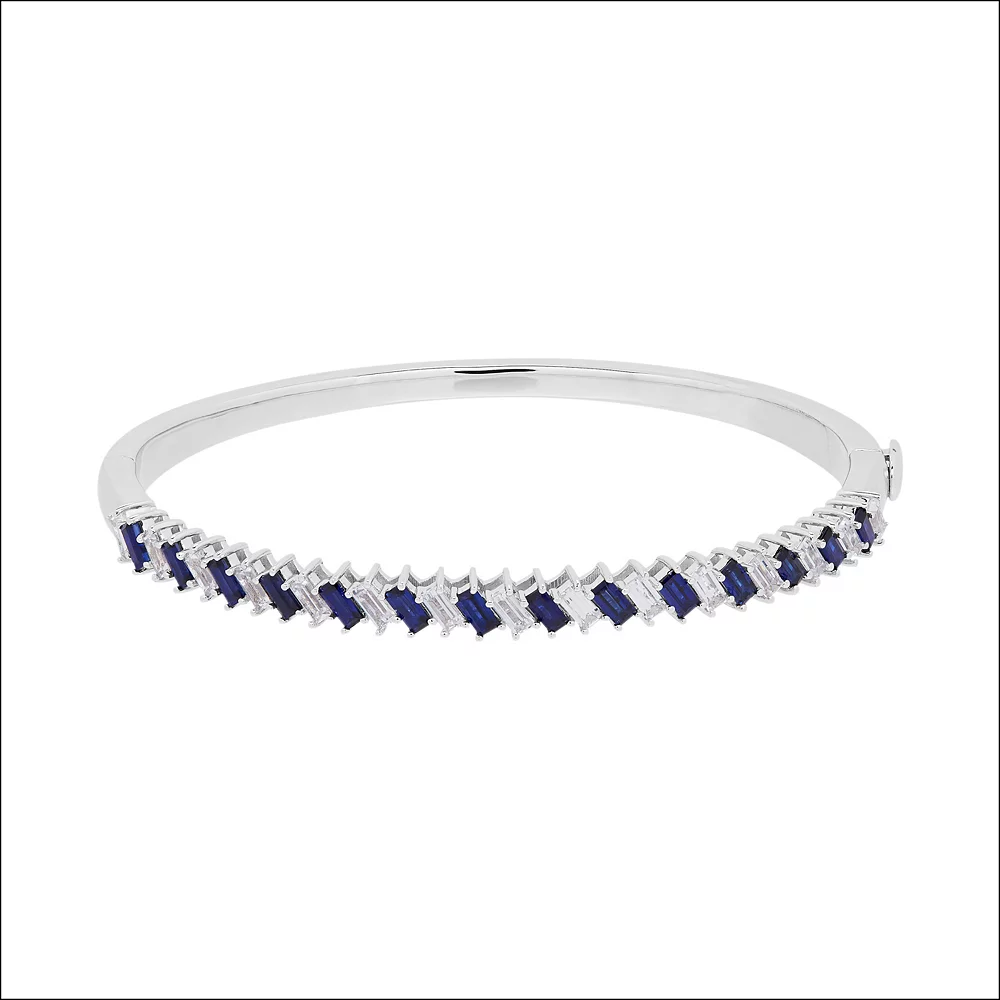 Simply Vera Vera Wang Sterling Silver Lab-Created Blue & White Sapphire Bangle Bracelet 3 Simply Vera Vera Wang Sterling Silver Lab-Created Blue & White Sapphire Bangle Bracelet
