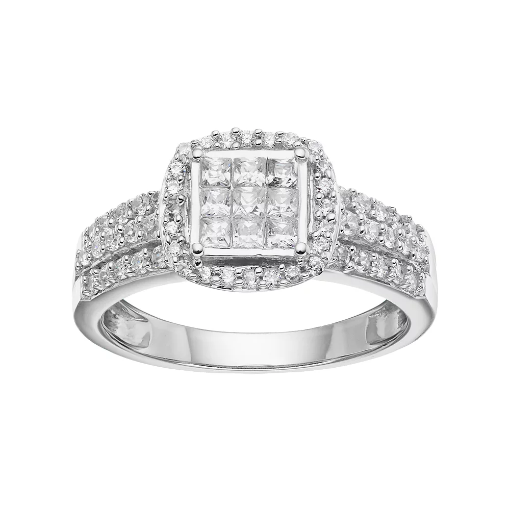Simply Vera Vera Wang 14k White Gold 3/4 Carat T.W. Diamond Halo Engagement Ring 3 Simply Vera Vera Wang 14k White Gold 3/4 Carat T.W. Diamond Halo Engagement Ring