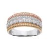 Simply Vera Vera Wang Tri Tone 14k Gold 1 Carat T.W. Diamond Multi Row Anniversary Ring -Simply Vera Vera Wang Shop 2768189