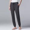 Women's Simply Vera Vera Wang Basic Luxury Banded Bottom Pajama Pants -Simply Vera Vera Wang Shop 2811241 Heather Gray