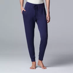 Women's Simply Vera Vera Wang Basic Luxury Banded Bottom Pajama Pants -Simply Vera Vera Wang Shop 2811241 Navy