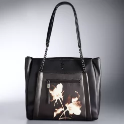Simply Vera Vera Wang Rockbridge Tote Bag -Simply Vera Vera Wang Shop 2853962 Black Tan Floral Print