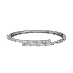 Simply Vera Vera Wang Sterling Silver Lab-Created White Sapphire Bypass Bangle Bracelet