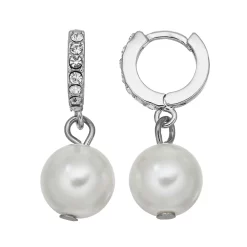 Simply Vera Vera Wang Simulated Pearl Hoop Earrings