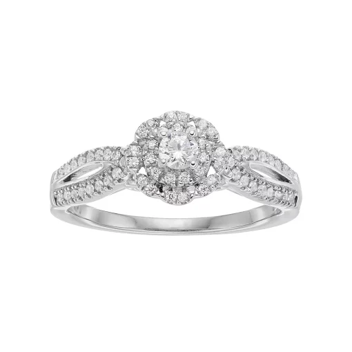 Simply Vera Vera Wang 14k White Gold 3/8 Carat T.W. Diamond Halo Engagement Ring 8 Simply Vera Vera Wang 14k White Gold 3/8 Carat T.W. Diamond Halo Engagement Ring -Simply Vera Vera Wang Shop 3052677