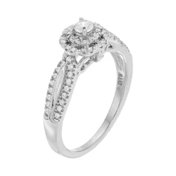 Simply Vera Vera Wang 14k White Gold 3/8 Carat T.W. Diamond Halo Engagement Ring -Simply Vera Vera Wang Shop 3052677 ALT