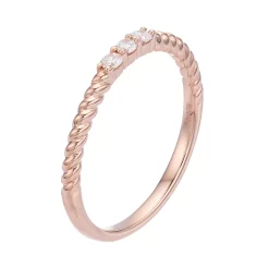 Simply Vera Vera Wang 14k Gold 1/10 Carat T.W. Diamond 3-Stone Twist Anniversary Ring -Simply Vera Vera Wang Shop 3055955 ALT