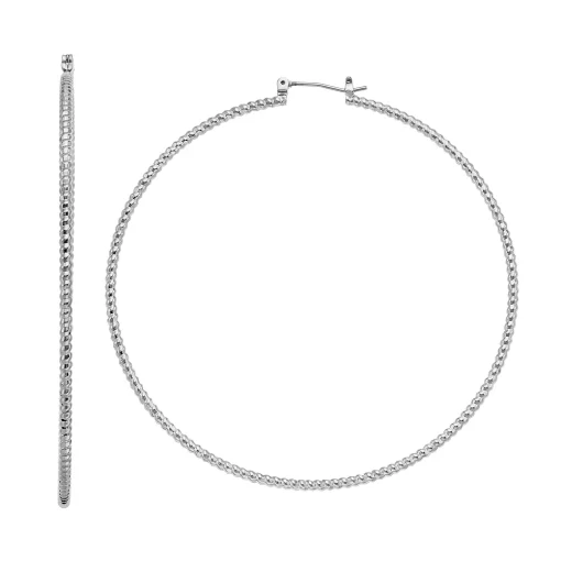 Simply Vera Vera Wang Corkscrew Texture Nickel Free Hoop Earrings -Simply Vera Vera Wang Shop 3059630