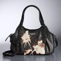 Simply Vera Vera Wang Buena Satchel Bag -Simply Vera Vera Wang Shop 3061055 Black Tan Floral Print