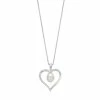 Simply Vera Vera Wang Sterling Silver Freshwater Cultured Pearl & 1/10 Carat T.W. Diamond Heart Pendant -Simply Vera Vera Wang Shop 3281753