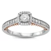Simply Vera Vera Wang Two Tone 14k Gold 3/4 Carat T.W. Diamond Halo Engagement Ring -Simply Vera Vera Wang Shop 3296244