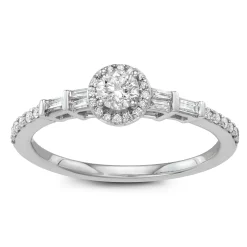 Simply Vera Vera Wang 14k White Gold 1/2 Carat T.W. Diamond Halo Engagement Ring