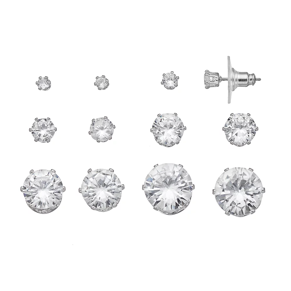 Simply Vera Vera Wang Simulated Crystal Stud Earring Set 3 Simply Vera Vera Wang Simulated Crystal Stud Earring Set