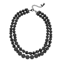 Simply Vera Vera Wang Black Tone Bead Detail Multi Strand Necklace