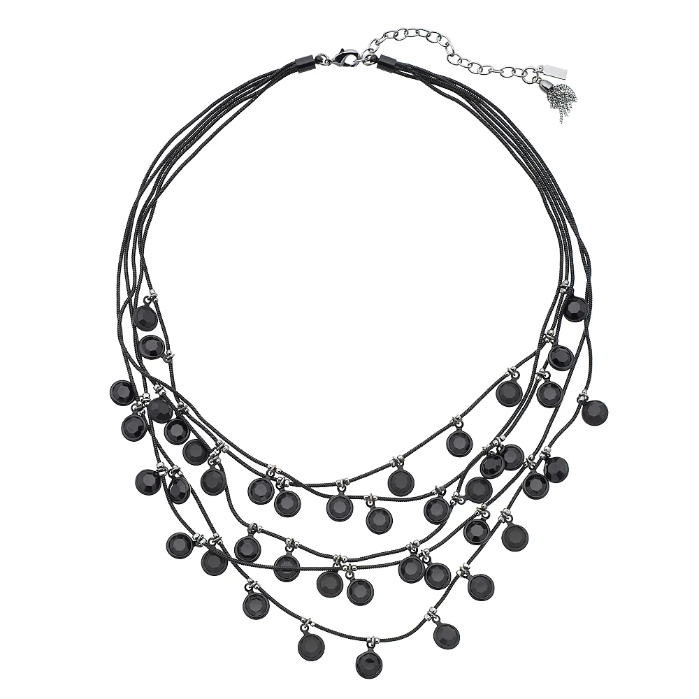 Simply Vera Vera Wang Black Bead Multi Strand Necklace 3 Simply Vera Vera Wang Black Bead Multi Strand Necklace