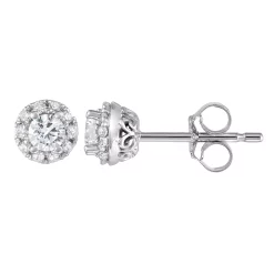 Simply Vera Vera Wang 14k White Gold Halo Stud Earrings