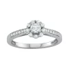 Simply Vera Vera Wang 14k White Gold 1/2 Carat T.W. Diamond Flower Engagement Ring