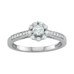 Simply Vera Vera Wang 14k White Gold 1/2 Carat T.W. Diamond Flower Engagement Ring