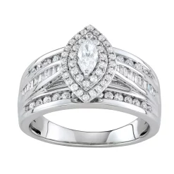 Simply Vera Vera Wang 14k White Gold 1 Carat T.W. Diamond Marquise Tiered Engagement Ring