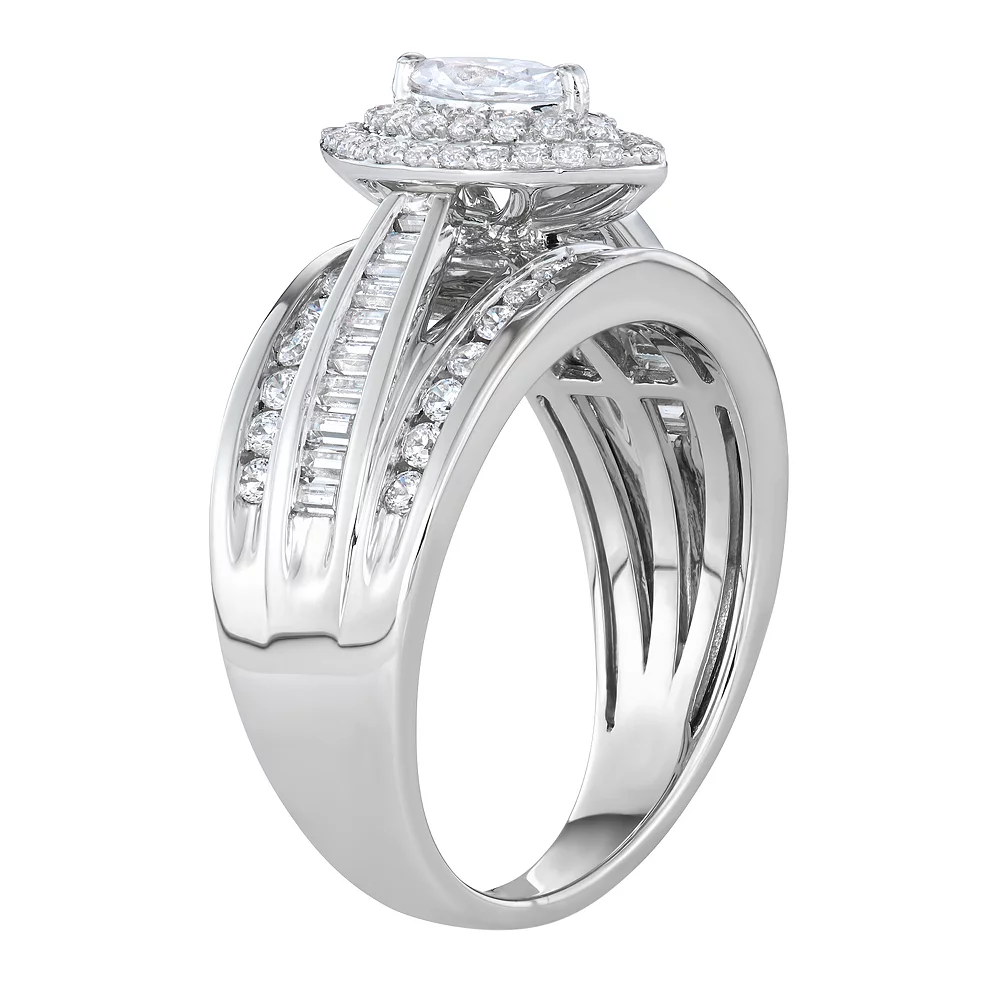 Simply Vera Vera Wang 14k White Gold 1 Carat T.W. Diamond Marquise Tiered Engagement Ring 4 Simply Vera Vera Wang 14k White Gold 1 Carat T.W. Diamond Marquise Tiered Engagement Ring - Image 2