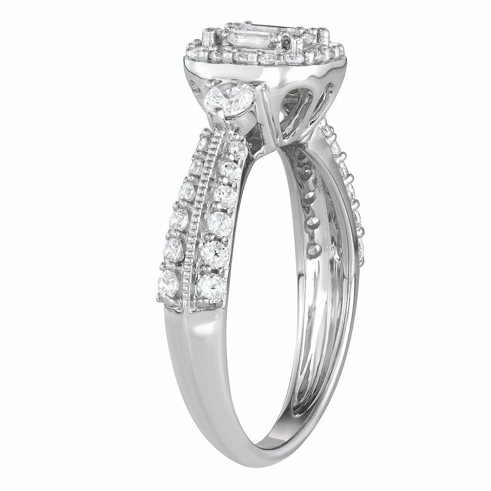 Simply Vera Vera Wang 14k White Gold 3/4 Carat T.W. Diamond Cushion Halo Engagement Ring 4 Simply Vera Vera Wang 14k White Gold 3/4 Carat T.W. Diamond Cushion Halo Engagement Ring - Image 2