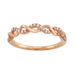 Simply Vera Vera Wang 14k Gold 1/10 Carat T.W. Diamond Twist Ring -Simply Vera Vera Wang Shop 3744574 Rose