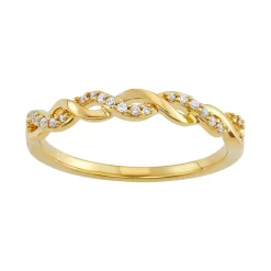 Simply Vera Vera Wang 14k Gold 1/10 Carat T.W. Diamond Twist Ring