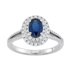 Simply Vera Vera Wang 14k White Gold Sapphire & 1/4 Carat T.W. Diamond Ring