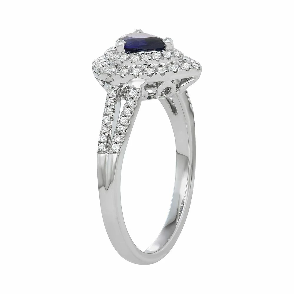 Simply Vera Vera Wang 14k White Gold Sapphire & 1/4 Carat T.W. Diamond Teardrop Ring 4 Simply Vera Vera Wang 14k White Gold Sapphire & 1/4 Carat T.W. Diamond Teardrop Ring - Image 2
