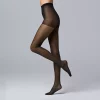 Women's Simply Vera Vera Wang Runway Metallic Pinstripe 30D Tights -Simply Vera Vera Wang Shop 3777398 Black Gold