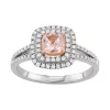 Simply Vera Vera Wang Two Tone 14k Gold Morganite & 1/3 Carat T.W. Diamond Square Halo Ring -Simply Vera Vera Wang Shop 3864382