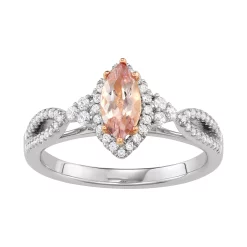 Simply Vera Vera Wang Two Tone 14k Gold 1/4 Carat T.W. Diamond & Morganite Engagement Ring