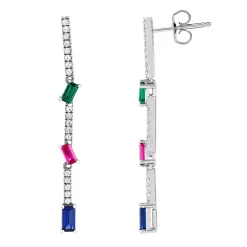 Simply Vera Vera Wang Sterling Silver Gemstone Bar Earrings