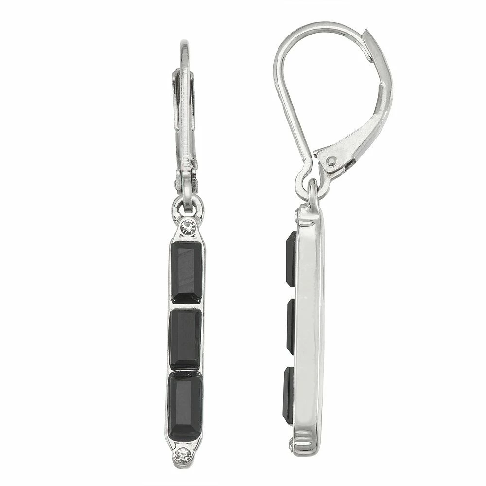Simply Vera Vera Wang Silver Tone & Jet Simulated Crystal Linear Drop Earrings 3 Simply Vera Vera Wang Silver Tone & Jet Simulated Crystal Linear Drop Earrings