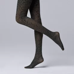 Women's Simply Vera Vera Wang Runway Python Print Control Top 55D Tights -Simply Vera Vera Wang Shop 3955962 ALT
