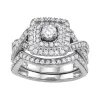 Simply Vera Vera Wang 14k White Gold 1 Carat T.W. Diamond Halo Engagement Ring Set -Simply Vera Vera Wang Shop 3960656