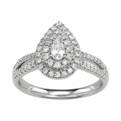 Simply Vera Vera Wang 14KT White Gold 3/4 Carat T.W. Pear Center Diamond Engagement Ring