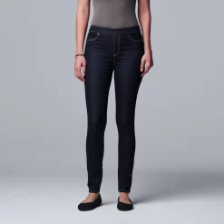 Simply Vera Vera Wang Mid Rise All-Day Denim Legging -Simply Vera Vera Wang Shop 3962344 Dark Wash