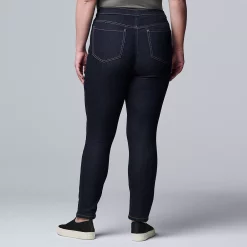 Plus Size Simply Vera Vera Wang Mid Rise All-Day Denim Legging -Simply Vera Vera Wang Shop 3962345 ALT