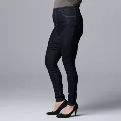 Plus Size Simply Vera Vera Wang Mid Rise All-Day Denim Legging -Simply Vera Vera Wang Shop 3962345 ALT2