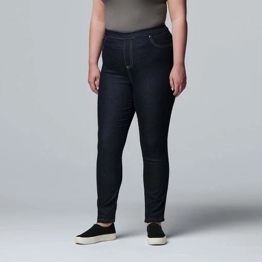 Plus Size Simply Vera Vera Wang Mid Rise All-Day Denim Legging 7 Plus Size Simply Vera Vera Wang Mid Rise All-Day Denim Legging -Simply Vera Vera Wang Shop 3962345 Dark Wash